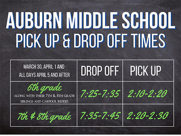 Pick Up and Drop Off Times